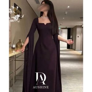 Aushine Customized Birthday Evening Dress Floor Length Full Sleeves Summer Elegant Wedding Party Gowns For Women Arab 2024