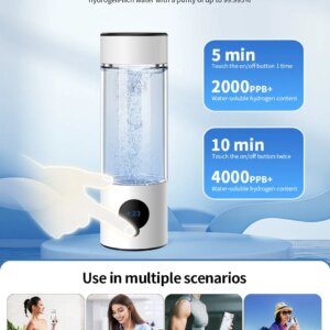 Newest Hydrogen Water Bottle Electric Hydrogen Rich Water Generator Bottle Sports Water Bottle for Home/Office/Travel