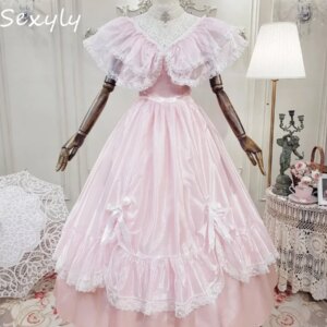 Costume Pink Medieval Period Prom Dress Cap Sleeve Lace Aesthetic Renaissance 16th Evening Dress South Belle Formal Customized