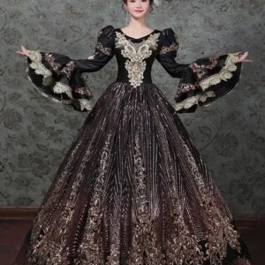 French Court Dress Rococo dress Baroque Prom Medieval Women Vintage Formal dress Stage Party
