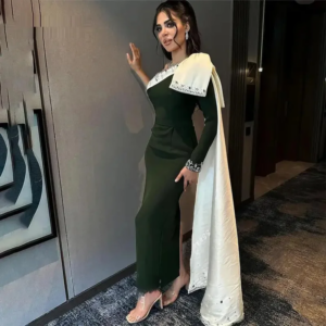 Customized Prom Dresses One-shoulder Rhinestones Slit Tight Bust Vestido de Fiesta Elegante Para Mujer Personalized