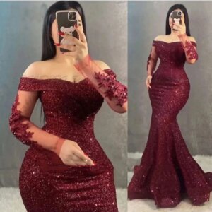 Gorgeous Evening Dresses Women Off The Shoulder Mermaid Skim Floor Length Fit Formal Event Banquet Business Wedding Female Gown