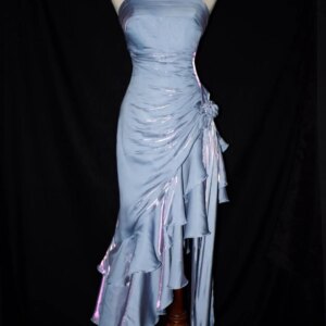 Blue Spaghetti Strap Prom Dresses 2025 3d Flower Ruffles Asymmetrical Cocktail Dress Ankle-Length Wedding Party Dress Customized
