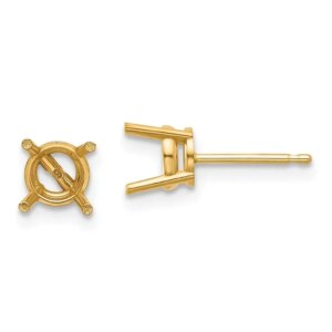 14k 6mm Round Earring Mountings