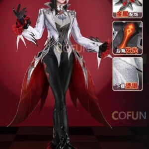 COFUN Genshin Impact Arlecchino Fatui Executives The Knave Game Suit Elegant Cosplay Costume Halloween Party Outfit Women