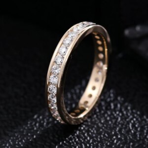 Provence Luxury Wedding ring Solid Gold DEF/VS Lab Diamonds full band Classic Engagement for Women Men Personalized Custom