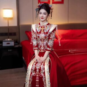 Yourqipao Velvet Xiuhe Wedding Clothing 2025 New Bridal Wedding Dress Chinese Tang Suit Large Size Bridal Gowns