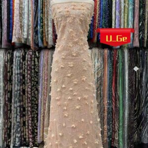 5Yards 2025 Latest Best Quality Delicate Very Soft Embroidered 3D Tulle lace with Stones fabric For Wedding Dress U_GE5278