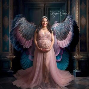 Glitter Pink Maternity Robes for Pregnant Women Crystals Sleeveless Photography Dresses Sweep Train Customized Baby Shower Gown
