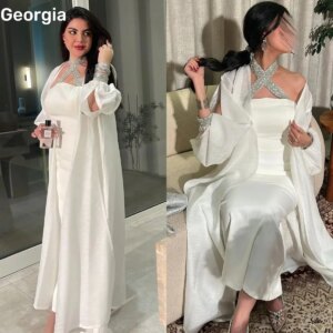 فساتين سهرة Customized Elegant Party Dresses For Women Zipper Up Halter Formal Occasion Dresses Floor-Length Beadings A-Line
