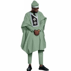 African Traditional Wear Formal Attire Wedding Robe Shirt Pants 4 Pcs for Women Matching Men’s Clothing Set Evening Party Prom