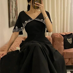 CustomizedClassic Modern Style Formal Evening V-Neck A-line Beadings Bespoke Occasion  Party Dress