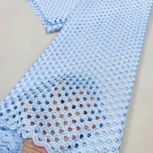 Luxury African Blue Guipure Lace Fabric 2025 Latest Nigerian Lace Fabric 2025 High Quality 5Yards For Woman Wedding Dress A814-1