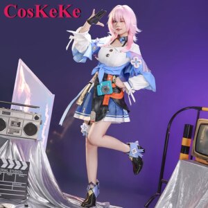 CosKeKe March 7th Cosplay Anime Game Honkai: Star Rail Costume Sweet Nifty Battle Uniform Halloween Party Role Play Clothing New