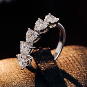 Provence custom 14K white gold full eternity wedding band 4mm round cut lab diamond engagement ring stacking luxury promise gift