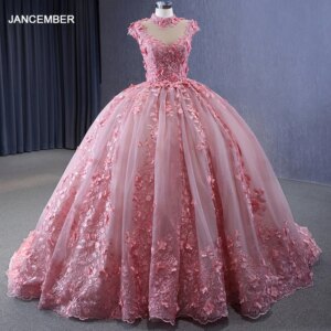 Novelty Stylish Evening Dresses Organza Ball Gown Sleeveless High Neck Sweep Train RSM231104 Appliques Illusion vestido de noche