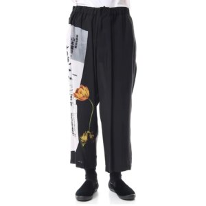 YOJI OOAK original Japanese design asymmetrical pattern casual wide-leg pants nine-point trend men’s pants
