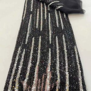2025 Latest Nigerian 3D Flower Beaded Lace Fabric Hand Beaded Lace Fabric Luxury French Embroidery Beads Lace Fabric For Wedding