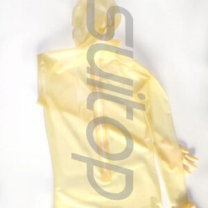 women’s full cover body catsuit with back to waist in clear trasparent hoods gloves socks attahced