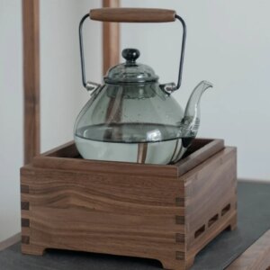 Square Box Electric Pottery Stove Black Walnut Solid Wood Fully Automatic Small