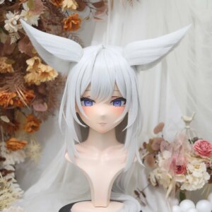 Customize Character Female/Girl Resin Kig Full Head With Lock Anime Cosplay Japanese Anime Kigurumi Mask
