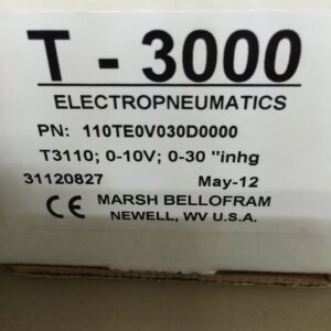 Bellofram Electric Electronic Proportional Valve 110TE0V030D0000 In The United States For High Precision Vacuum Control