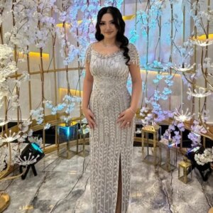 Charming Mermaid Prom Dress Heavy Beads Crystal Beaded Cocktail Dress Dubai Wedding Engagement Gown Vestidos de Fiesta Couture