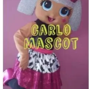 New Adult Halloween Christmas Pink Doll Girl Mascotte Fancy Cartoon Mascot Costume Plush Fancy Dress Mascot Costume