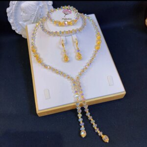 New Plated Dubai Jewelry 24K Gold Plated Shiny Necklace Earrings Bracelet Fashion Three Piece Set YY10162