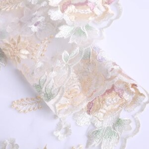 Rose Gradient Mesh Fabric for Women’s Wedding Dress Embroidered Fabric  Africa Lace Fabric High Quality 2024