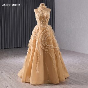 Jancember Elegant Dresses Women Evening Party 2024 Summer Fashion Halter Backless Floor-Length Dress vestidos de noite RSM241020