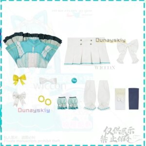 Anime Game Project Sekai Colorful Stage 코스프레 Mikuuu Costume New Green Dress Lolita Wigs For Halloween Christmas Customized