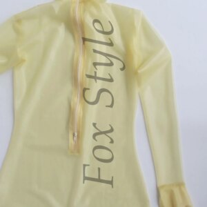 Men’s Full cover trasparent rubber costume 0.3mm latex catsuits zentais with back zip