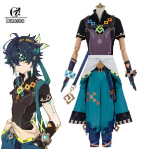 ROLECOS Game Genshin Impact Kinich Cosplay Costume Halloween Valentine’s Day Gift Kinich Costume Men Uniform Fullset Outfit Suit