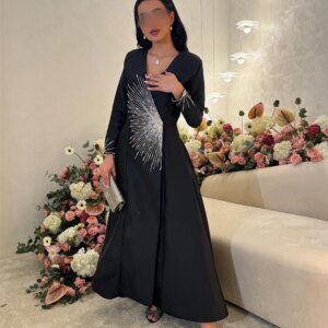 Customized Jiayigong s Beading A-line V-neck Bespoke Occasion Anke Length