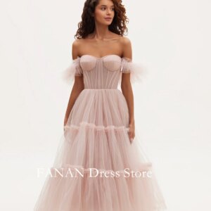 Colavis Asta Customized Off Shoulder Prom Dress Wedding Evening Dresses Performance Tulle Pleated Party Dress Evening Gowns