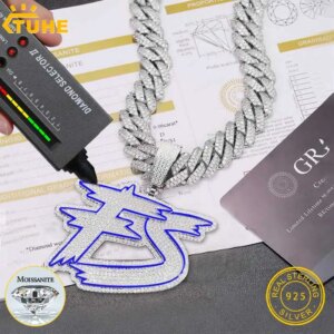 Personalized Hip Hop Jewelry Men Gold Plated 925 Sterling Silver VVS Moissanite Diamond Iced Out Custom Name Letter Pendant
