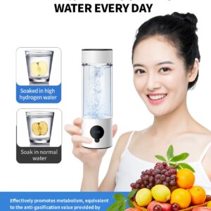 Newest H2 Rich Cup 390ML Hydrogen Ionized Water Bottle Quick Electrolysis Hydrogen Water Bottle Generator for Travel Exercise