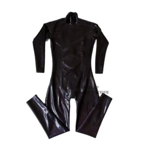 Sexy Latex Catsuit Rubber Fetish Bodysuit with Back Zipper Custom