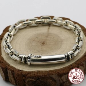 S925 sterling silver bracelet temperament fashion smooth slot handmade Fried Dough Twists high sense niche design jewelry