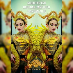 Nightclub GOGO female gold Chinese dragon costume Chinese style dance team female singer costume
