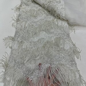 Latest 3D Tassel Sequined Lace African Lace Fabric 2024 High Quality Net Nigerian Lace Fabrics 5 Yards for Women Party Dresses