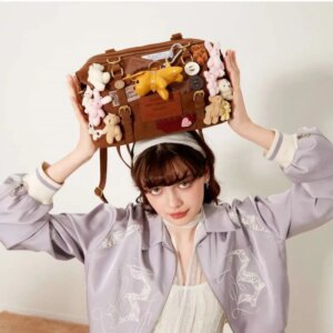 Bi Ling Jewelry Spring Caramel Zoo Bag Commuting Fashion Cute Single Shoulder Diagonal Cross Bag for Women