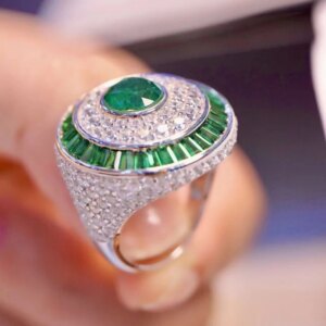 Green Zircon Ring For Women Fine Jewelry Elegant Luxury Female Gift Birthday Wedding 925Sterling Silver With Cubic Zirconia
