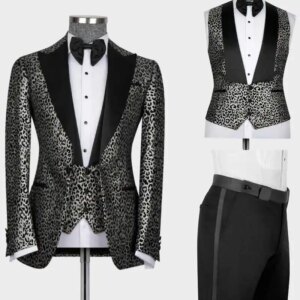 Exquisite Wedding Suit for Man Single Breasted Slim Fit 3-Piece Jacket Pant Vest Formal Suits for Men Business Party Customized