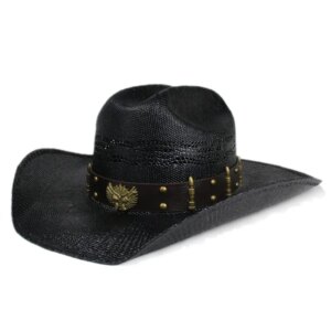 Vintage four hollow breathable woven hard set cowboy hat and waterproof top