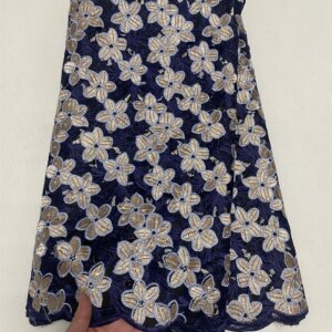 100% African Swiss Voile Lace Fabric with Stones Nigerian Fabric High Elegant Lace Embroidered Fabrics for Party Dresses Q309-1