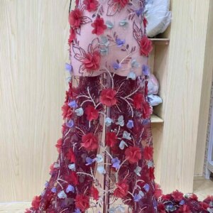 3D Floral Fabric Fashion French Groom Sequin Embroidery Tulle 2025 High Quality African Nigerian Lace Fabric Wedding Party Dress
