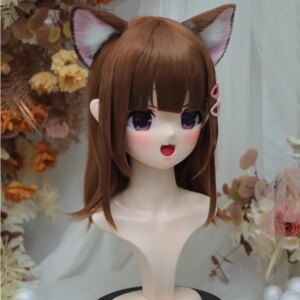 (NFD311-15)Customize Full Head With Lock Pretty Female/Girl Japanese Animego Character Kig Cosplay Kigurumi Mask Crossdress Doll