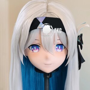 Customize Character Female/Girl Resin Kig Full Head With Lock Anime Cosplay Japanese Anime Kigurumi Mask